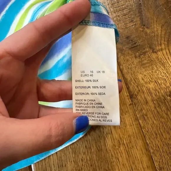 VTG Silks By Joan Leslie Blazer & Blouse Neon Green 100% Silk Womens Sz 16 - Picture 6 of 15